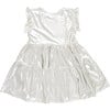 Girls Lame Polly Dress, Champagne - Dresses - 6