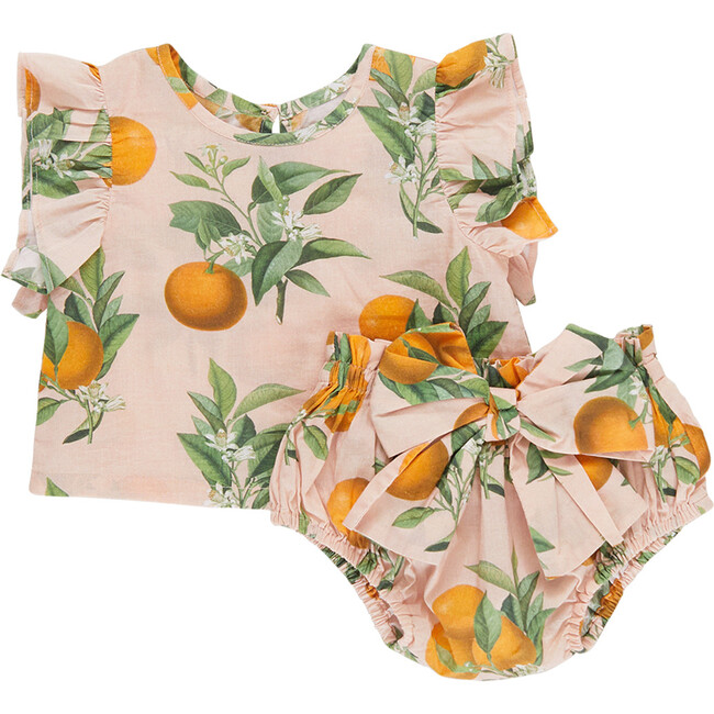 Baby Girls Abigail 2-Piece Set, Pink Botanical Oranges
