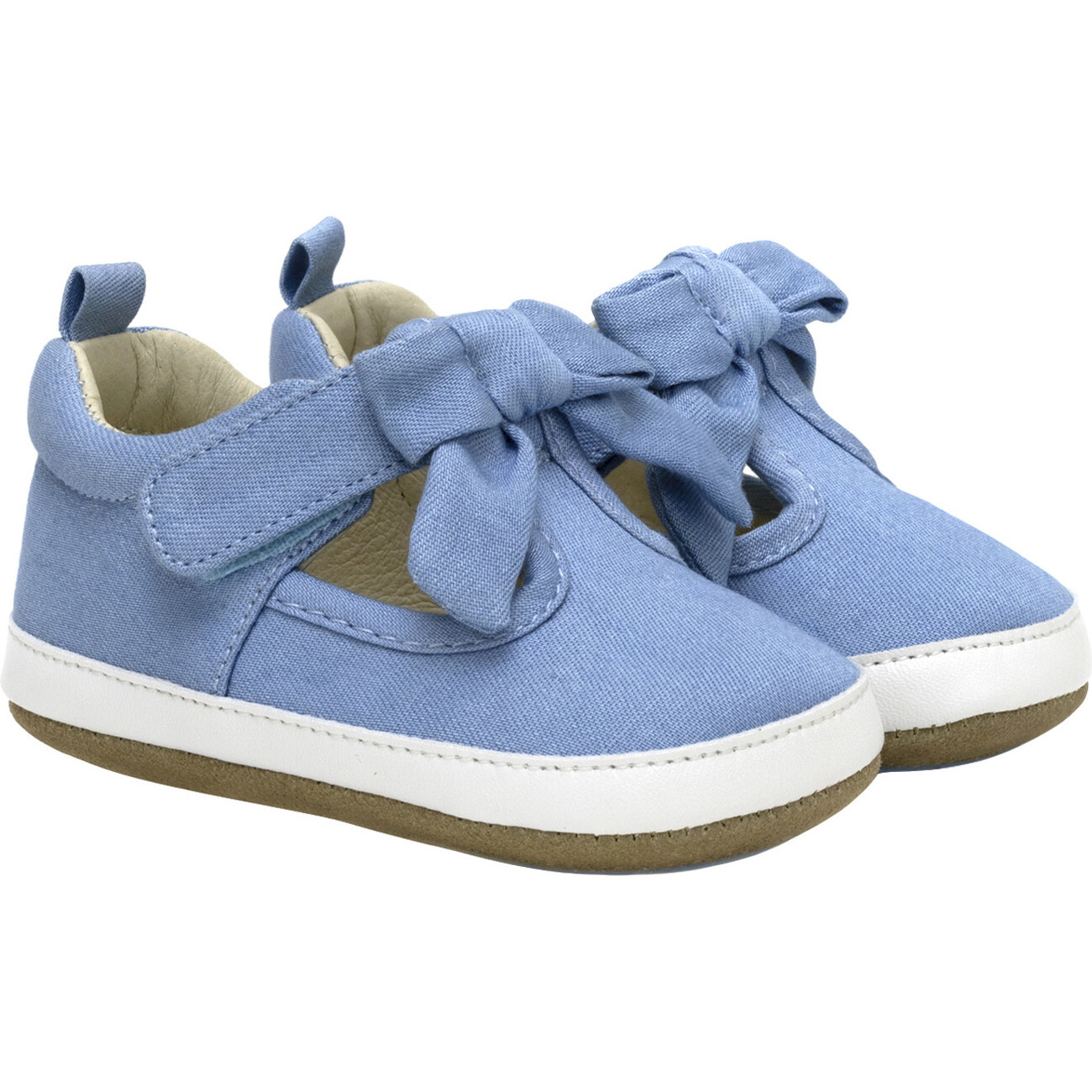 ローファー・オックスフォード FRIULANE ELEONORA BONUCCI FRIULANE X BABY SHOES (BEBE_3231) Noelle First Kick T-Strap Shoes, Blue Denim - Robeez Shoes