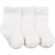 Herringbone Weaves Socks Set, White (Pack Of 3)
