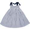 Carmen Linen Sleeveless Dress, Infant Girls, Navy - Dresses - 1 - thumbnail