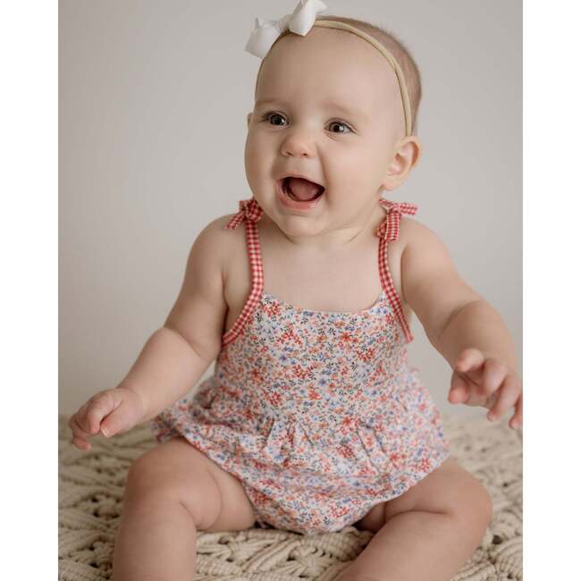 Sofia Bubble Romper, Red - Rompers - 4