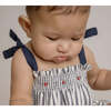 Carmen Linen Sleeveless Dress, Infant Girls, Navy - Dresses - 3