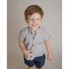 Robbie Linen Short Set, Infant Boys, Navy - Mixed Apparel Set - 4