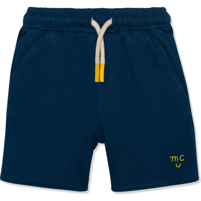 Recycled Cotton Kid Shorts, Blue