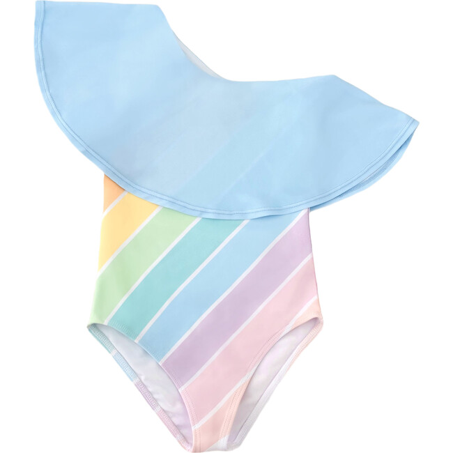 Scoop Neck One-Piece Swimsuit, West Coast Rainbow