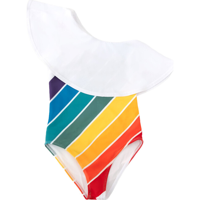 Scoop Neck One-Piece Swimsuit, Forever Summer Rainbow