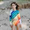 Long Sleeve Back Tie 2-Piece Swimsuit, Forever Summer Rainbow - Two Pieces - 2