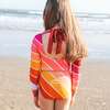 Long Sleeve Velvet Cuff & Back Tie 2-Piece Swimsuit, Sunset Beach Rainbow - Two Pieces - 4