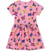 Short Sleeve Twirl Dress, Pink Butterfly - Dresses - 1 - thumbnail
