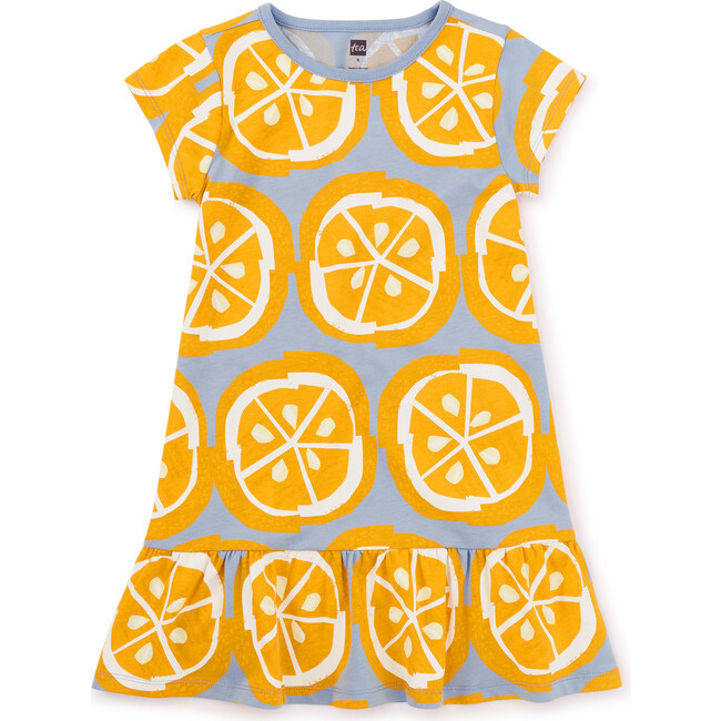 Ruffle Hem Dress, Lemons - Dresses - 1