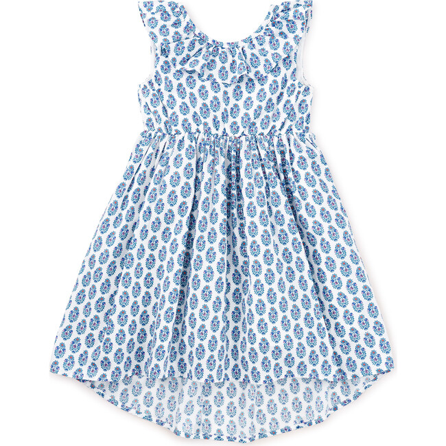 Ruffle Hi-Lo Dress, Blue - Dresses - 1