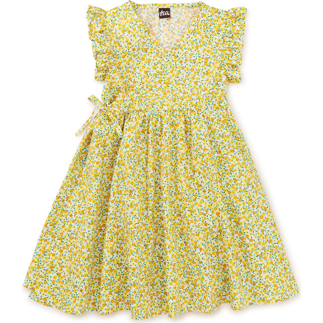 Full Sweep Wrap Dress, Yellow - Dresses - 1