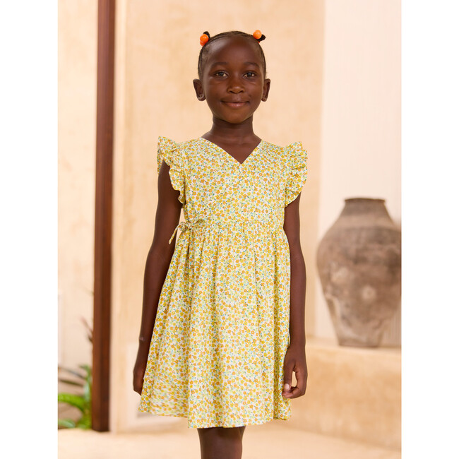 Full Sweep Wrap Dress, Yellow - Dresses - 2