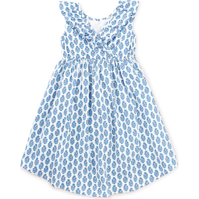 Ruffle Hi-Lo Dress, Blue - Dresses - 3