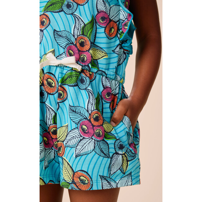 Flutter Sleeve Romper, Blue 1 - Rompers - 5
