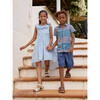 Ruffle Hi-Lo Dress, Blue - Dresses - 5