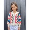 Luna Vertical Chevron Stitch Crop Cardigan, Multicolors - Cardigans - 2