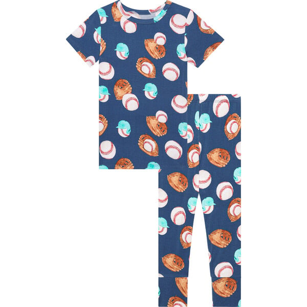 Homer Short Sleeve Basic Pajama, Blue - Posh Peanut Teen Shop | Maisonette