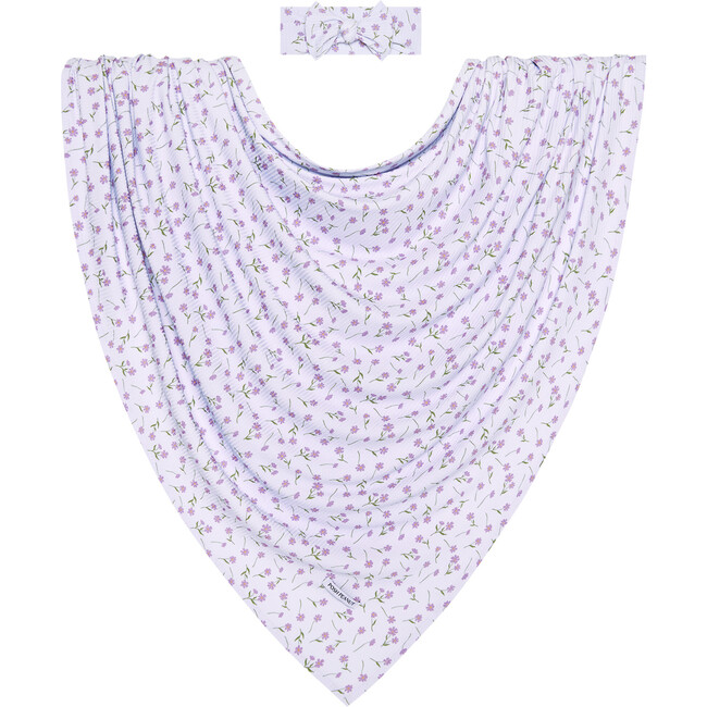 Jeanette Infant Swaddle & Headwrap Set, Purple - Swaddles - 1