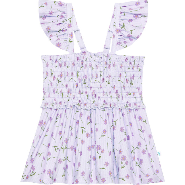 Jeanette Smocked Flutter Sleeve Babydoll & Bloomer Set, Purple - Mixed Apparel Set - 3