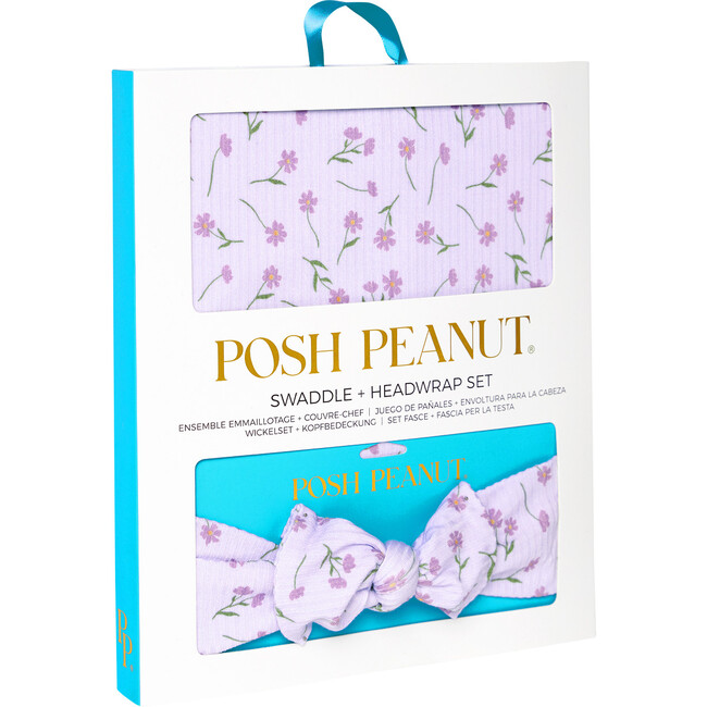 Jeanette Infant Swaddle & Headwrap Set, Purple - Swaddles - 2