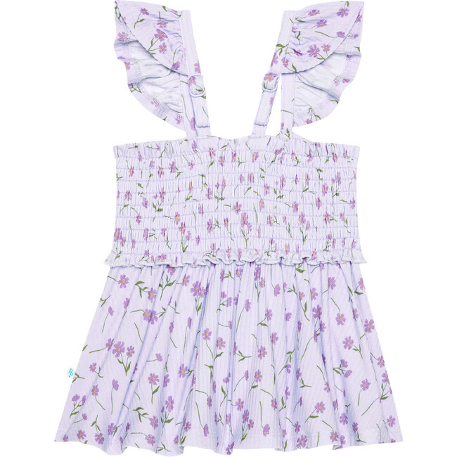 Jeanette Smocked Flutter Sleeve Babydoll & Bloomer Set, Purple - Mixed Apparel Set - 4