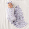 Jeanette Infant Swaddle & Headwrap Set, Purple - Swaddles - 5