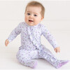 Jeanette Footie Ruffled Zippered One Piece, Purple - Footie Pajamas - 4