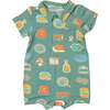 Camp Patches Polo Shortie, Green - Rompers - 1 - thumbnail
