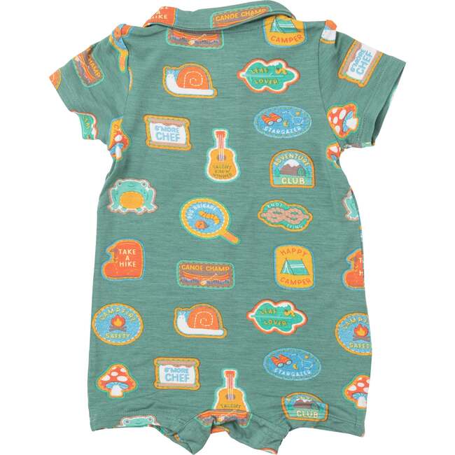 Camp Patches Polo Shortie, Green - Rompers - 2