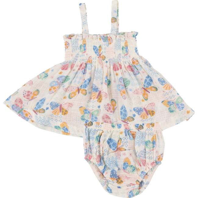 Butterfly Patch Smocked Top  & Bloomer, Multi
