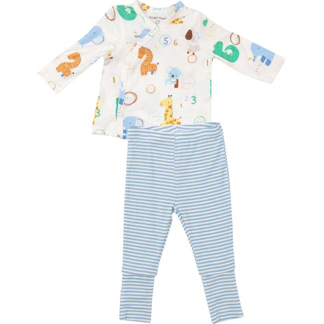 Animal Numbers Tmh Set With Roll Over Cuff Pant, White