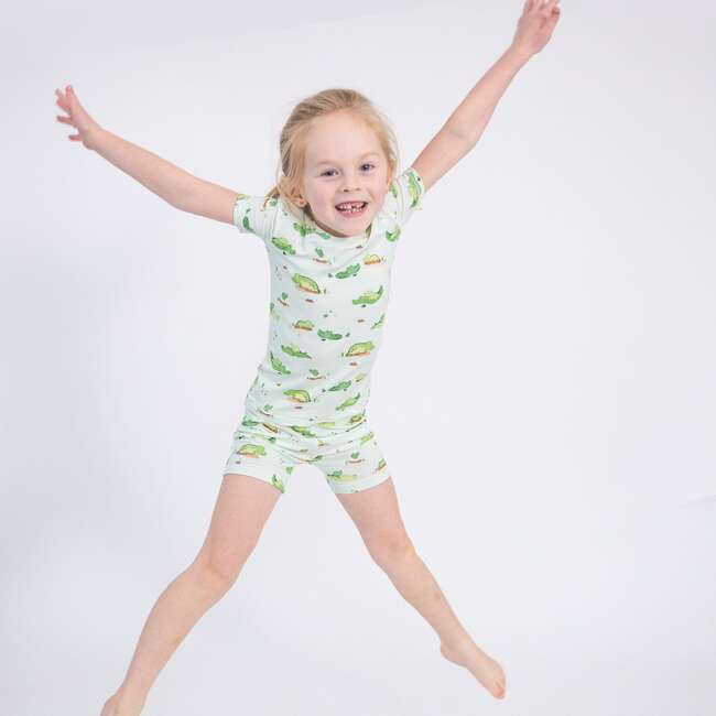 Alligator Short Lounge Wear Set, Green - Mixed Apparel Set - 2