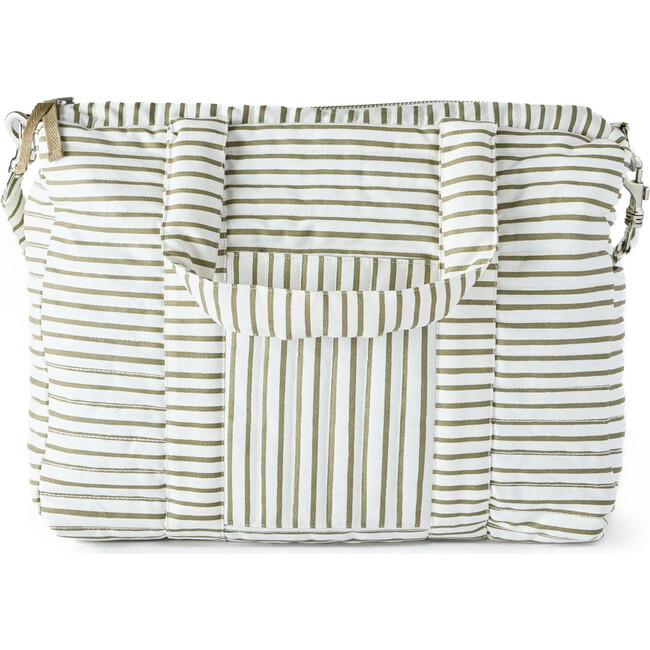Stripes Away Diaper Bag, Olive
