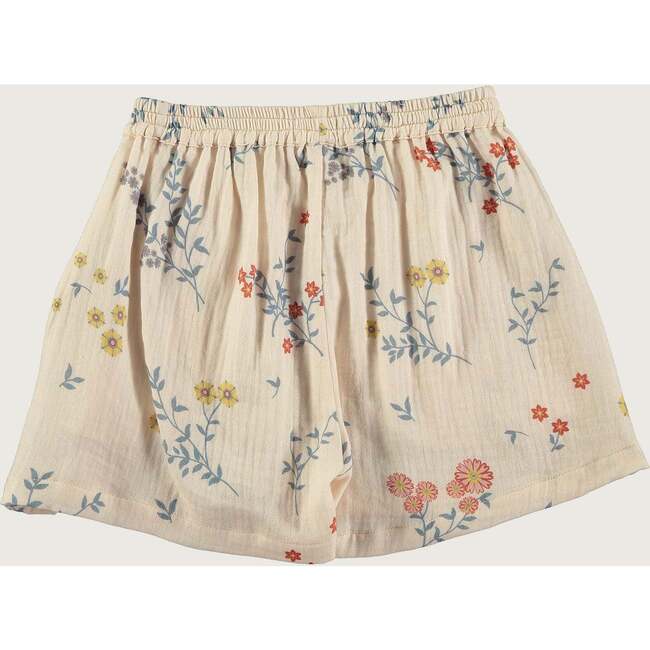 Air Flora Print Wide Leg Shorts, Beige - Shorts - 2