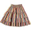 Stripes Double Gauze 3-Tired Ruffle Skirt, Multicolors - Skirts - 1 - thumbnail