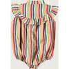 Stripes Double Gauze Closed Collar Ruffle Sleeve Body, Multicolors - Rompers - 2