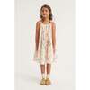 Air Flora Print Wide Shoulder Tie Strap Dress, Beige - Dresses - 3