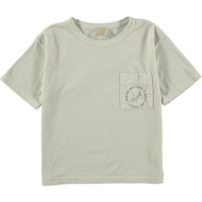Patch Round Neck Jersey T-Shirt, Grey