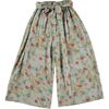 Floral Clouds Print Front Pleats Wide-Leg Trousers, Green - Pants - 1 - thumbnail