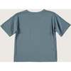 Patch Round Neck Wide Sleeve Jersey T-Shirt, Blue - T-Shirts - 2