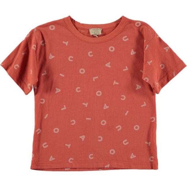 Coco All-Over Print Crew Neck T-Shirt, Burnt Sienna