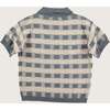 Checked Short Sleeve Polo T-Shirt, Blue - Polo Shirts - 3