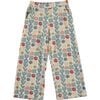 Tiles Floral & Geometric Print Wide-Leg Trousers, Grey & Multicolors - Pants - 1 - thumbnail