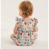 Tiles Floral & Geometric Print Ruffle Sleeve Romper, Grey & Multicolors - Rompers - 2