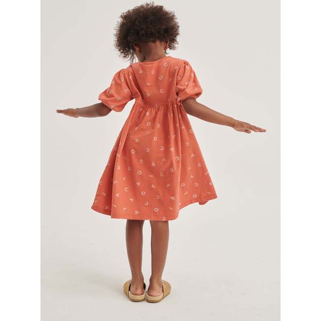 Coco All-Over Print Round Neck Balloon Sleeve Dress, Burnt Sienna - Dresses - 4