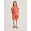 Patch Pockets Drawstring Sweatshirt Shorts, Burnt Sienna - Shorts - 2