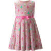 Ice Cream Print Sleeveless Pleated Dress, Pink - Dresses - 1 - thumbnail