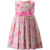 Ice Cream Print Bow Waist Dress & Bloomers, Pink - Dresses - 1 - thumbnail